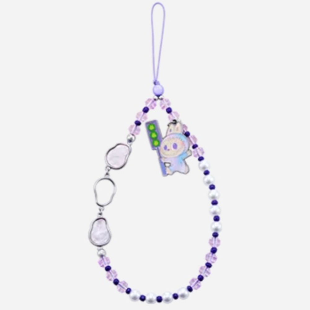 POP MART The MONSTERS Big into Energy Purple Beaded  Phone Charm in Luck